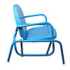 Outdoor Retro Metal Tulip Glider Patio Chair Sky Blue Image 3