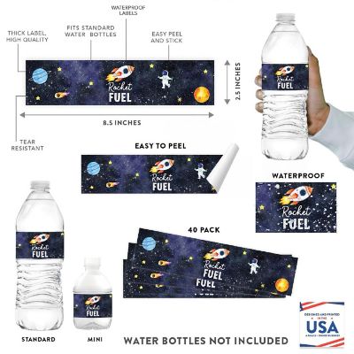 Outer Space 1st Bday Labels 40 2.5x8.5in Image 1