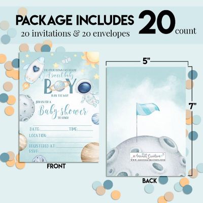 Outer Space Baby Shower Invitations Image 2