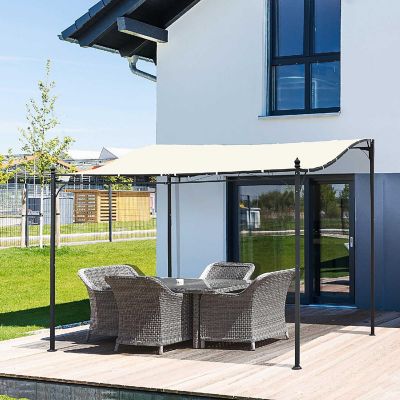 Outsunny 10' x 10' Steel Outdoor Pergola Gazebo Patio Canopy Durable and Spacious Weather Resistant Design Cream White Image 1