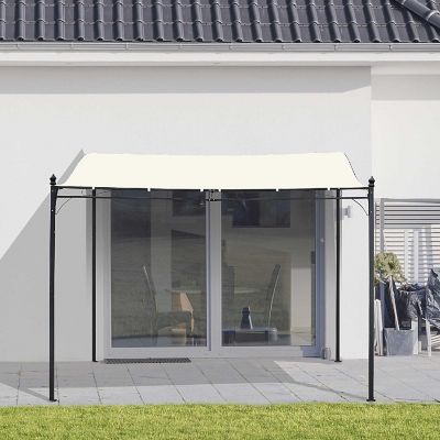 Outsunny 10' x 10' Steel Outdoor Pergola Gazebo Patio Canopy Durable and Spacious Weather Resistant Design Cream White Image 2