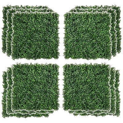 Outsunny 12 Piece 19" x 19" Milan Artificial Grass Water Drainage and Soft Feel Light Green Image 1