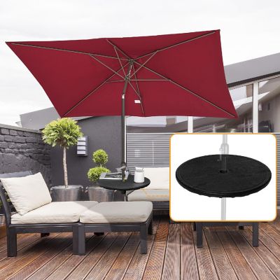 Outsunny 20" Umbrella Table Tray Portable Round Table Top for Beach Patio Garden Swimming Pool Deck Black Image 2