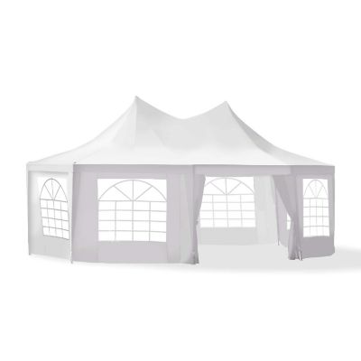Outsunny 22' x 16' ft Canopy Party Event Tent 2 Pull Back Doors Column Less Event Space and 8 Cathedral Windows Image 1