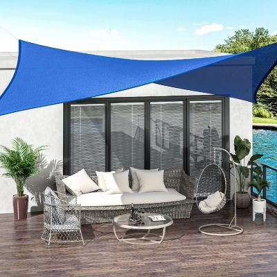 Outsunny 24' x 24' Outdoor Patio Sun Shade Sail Canopy Square UV Resistant  Navy Blue Image 2