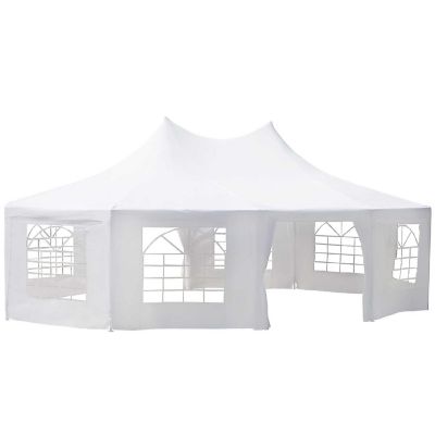 Outsunny 29' x 21' ft Canopy Party Event Tent 2 Pull Back Doors Column Less Event Space and 8 Cathedral Windows Image 1