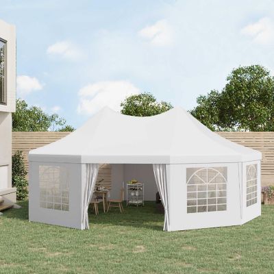 Outsunny 29' x 21' ft Canopy Party Event Tent 2 Pull Back Doors Column Less Event Space and 8 Cathedral Windows Image 3