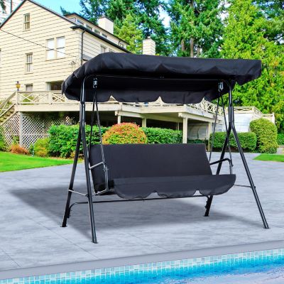 Outsunny 3 Person Porch Lawn Swing Canopy Outdoor Yard Glider Swing Chair Image 1