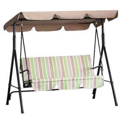 Outsunny 3 Person Porch Lawn Swing Canopy Outdoor Yard Glider Swing Chair Image 1