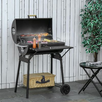 Correlaat Spreekwoord Hertogin Outsunny 30" Portable Charcoal BBQ Grill Carbon Steel Outdoor Barbecue with  Adjustable Charcoal Rack Storage Shelf Wheel for Garden Camping Picnic |  Oriental Trading