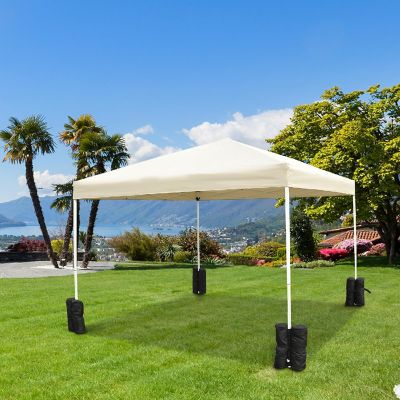 Outsunny 33lbs Canopy Weights Bags for Stability Sandbag Anchor for Gazebo Pop Up Tent Set of 4  Black Image 2