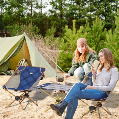 Outsunny Aluminum Camping Padded Chairs Set Lightweight Folding Table Image 1