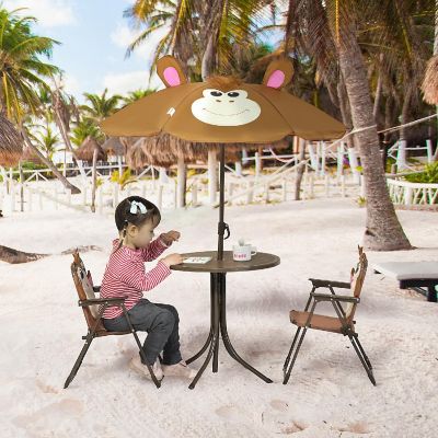 Outsunny Kids Monkey Picnic Table and Chair Set Image 2