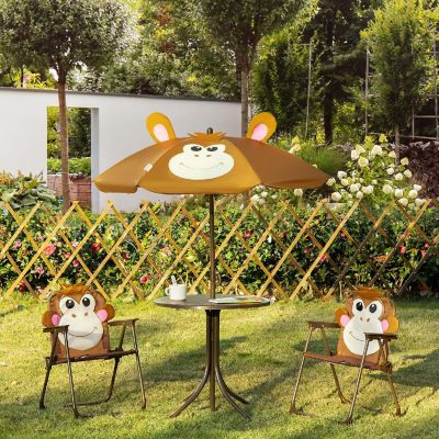 Outsunny Kids Monkey Picnic Table and Chair Set Image 3