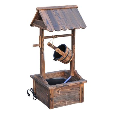 Outsunny Outdoor Accent Decorative Rustic Wishing Well Fountain Image 1