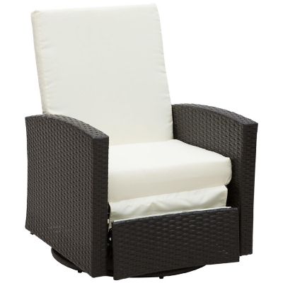 Outsunny Patio PE Rattan Wicker Recliner Chair with 360 degree Swivel