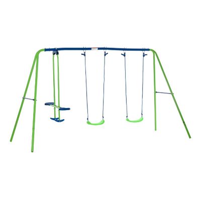 Outsunny Swing Set Glider Green Image 1