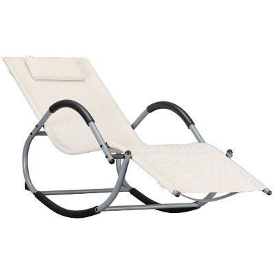 Outsunny Zero Gravity Ergonomically Design Lounger Rocker for Indoor or Outdoor Use UV/Water Fighting Material Beige Image 1