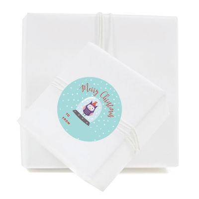OWL SNOW GLOBE CHRISTMAS TO/FROM LABELS Image 2