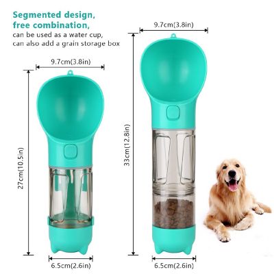 Ownpets Multifunctional Cat Dog Water Bottle with Water Dispenser, Food Storage, Waste Bags & Excrement Scoop Image 2