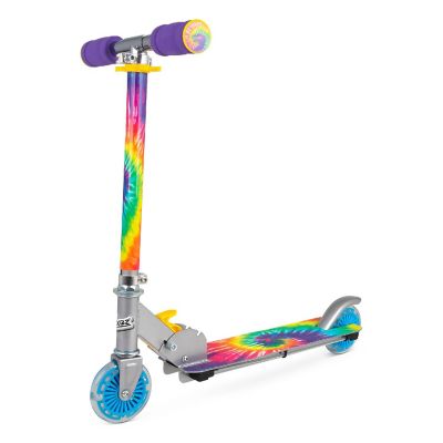 Ozbozz: Flashing Scooter - Tie Dye - Light-Up Wheels, Adjustable Height,Foldable Image 1