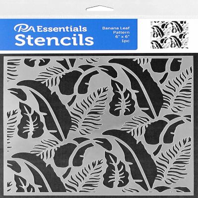 PA Ess Stencil 6x6 Banana Leaf Pattern Image 1