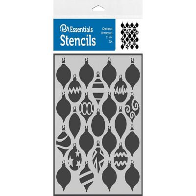 PA Ess Stencil 6x6 Christmas Ornaments Image 1