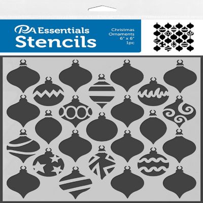 PA Ess Stencil 6x6 Christmas Ornaments Image 1