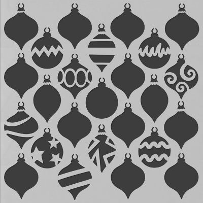 PA Ess Stencil 6x6 Christmas Ornaments Image 2