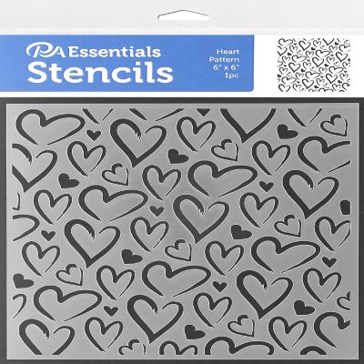 PA Ess Stencil 6x6 Heart Pattern Image 1