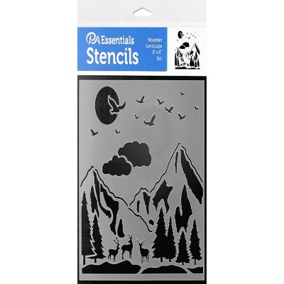 PA Ess Stencil 6x6 Mountain Landscape Image 1