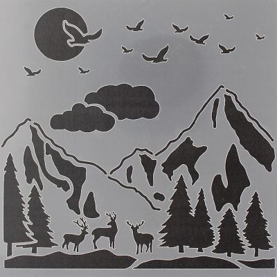 PA Ess Stencil 6x6 Mountain Landscape Image 2