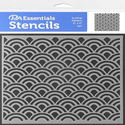 PA Ess Stencil 6x6 Scallop Pattern Image 1
