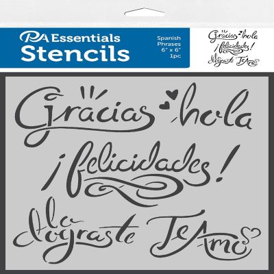 PA Ess Stencil 6x6 Spanish Phrases Image 1