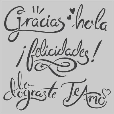PA Ess Stencil 6x6 Spanish Phrases Image 2