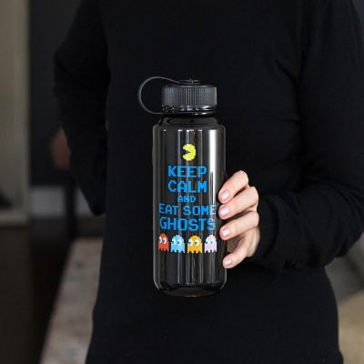 Pac-Man "Keep Calm and Eat Some Ghosts" Plastic Water Bottle  Holds 32 Ounces Image 1