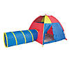 Pacific Play Tents Hide Me Tent and Tunnel Combo - Blue / Red / Yellow Image 1