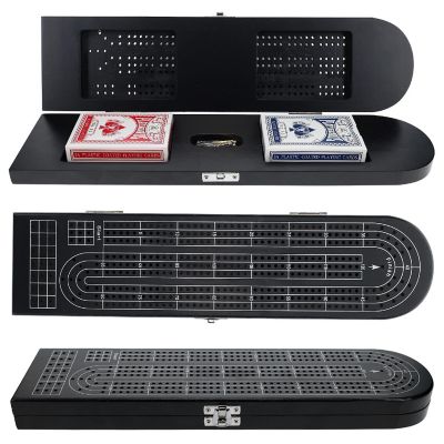 Pacific Shore Games Wooden Cribbage Board Game Set, Continuous 3 Track Image 1