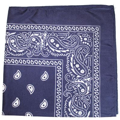 Pack of 3 X-Large Polyester Non Fading Paisley Bandanas 27 x 27 In - Party and Decoration (Navy Blue) Image 1