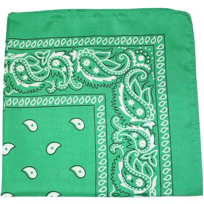 Pack of 5 X-Large Paisley Cotton Printed Bandana - 27 x 27 inches (Green) Image 1