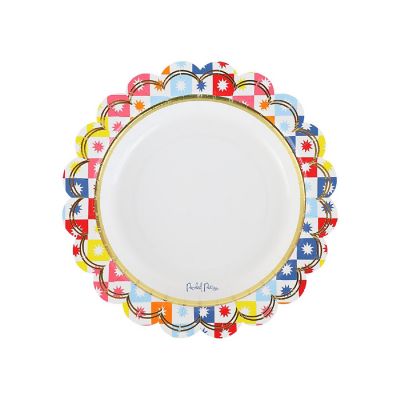 Packed Party Checkered Pinwheel 10-Count Dessert Plate Set Image 1