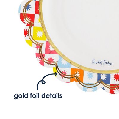 Packed Party Checkered Pinwheel 10-Count Dessert Plate Set Image 1