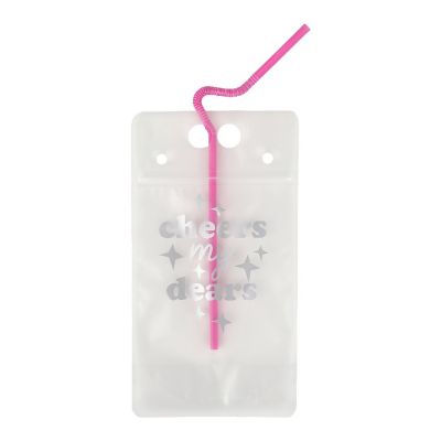 Packed Party Cheers My Dears 4-Pack Reusable Drink Straw Set Image 1