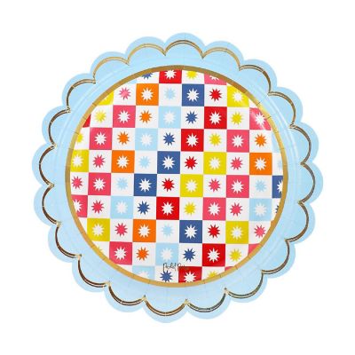 Packed Party Multicolor Checkers 10-Count Dinner Plate Set Image 1