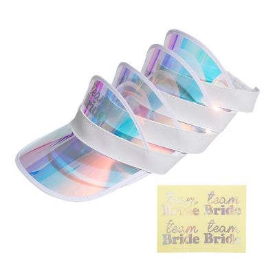 Packed Party Team Bride 4-Pack Holographic Visors Image 1