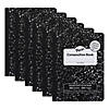 Pacon Composition Book, Black Marble, 9/32 in ruling with red margin 9-3/4" x 7-1/2", 100 Sheets, Pack of 6 Image 1