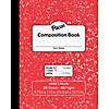 Pacon Composition Book, Grade 3, Red Marble, 3/8" x 3/16" x 3/16" Ruled, 9-3/4" x 7-3/4", 24 Sheets, Pack of 24 Image 1