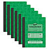 Pacon Dual Ruled Composition Book, Green, 1/4 in grid and 3/8 in (wide) 9-3/4" x 7-1/2", 100 Sheets, Pack of 6 Image 1