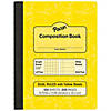 Pacon Dual Ruled Composition Book, Yellow, 1/4 in grid and 3/8 in (wide) 9-3/4" x 7-1/2", 100 Sheets, Pack of 6 Image 1