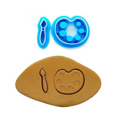 Paint Palette with Paintbrush Clay Cutters, 2 pcs Image 1